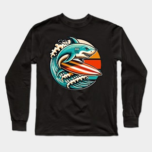 Surfing Shark Long Sleeve T-Shirt